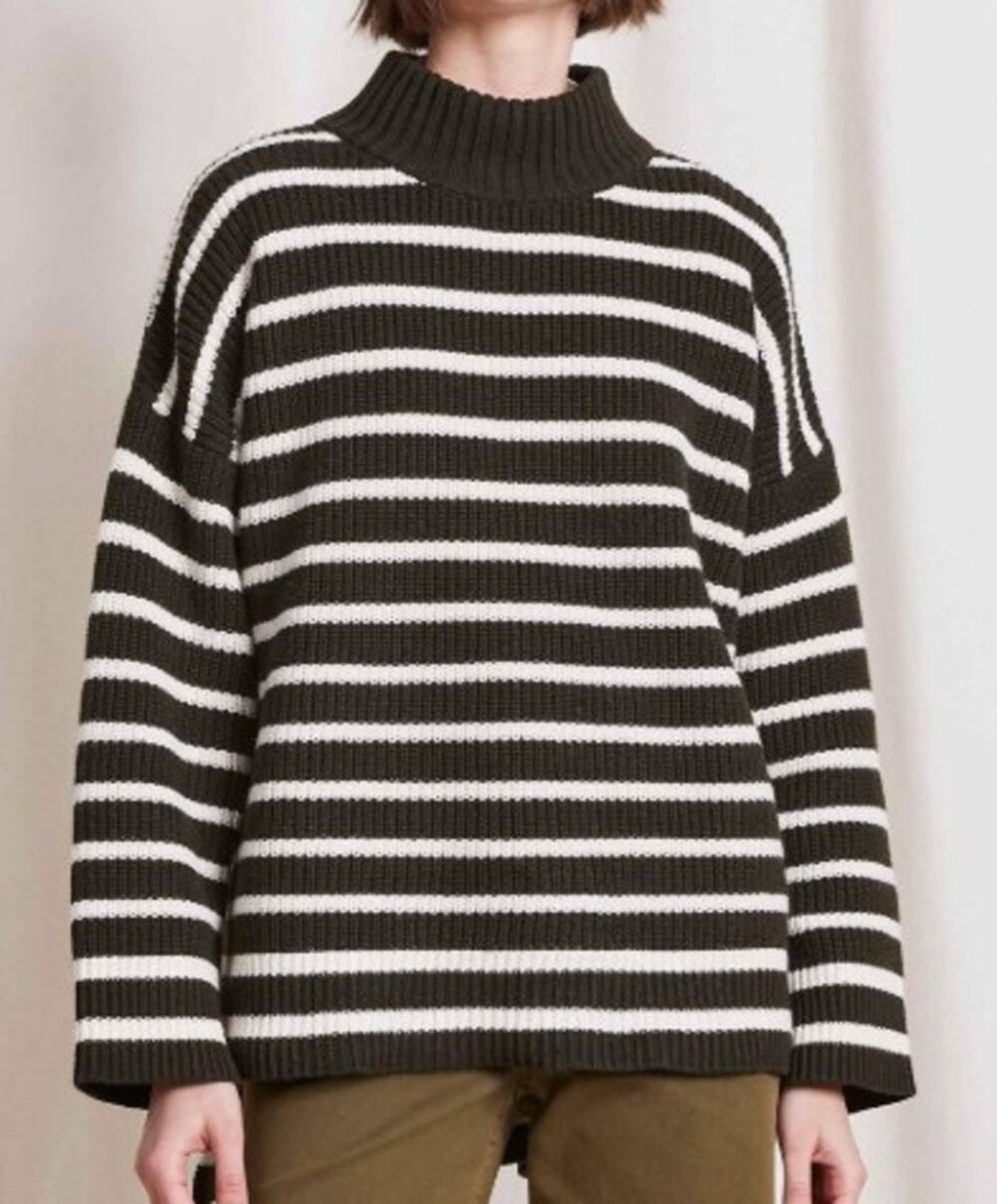 Apiece Apart Eco Carolina Pullover Striped Sweater in Navy Stripe Sz. XS/S